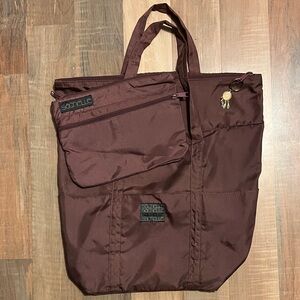 Sachi Brown Travel Tote Bag with smaller matching bag